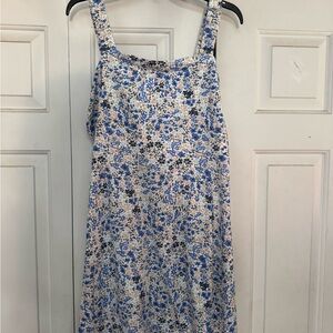 Floral Blue and Black Women's Dress